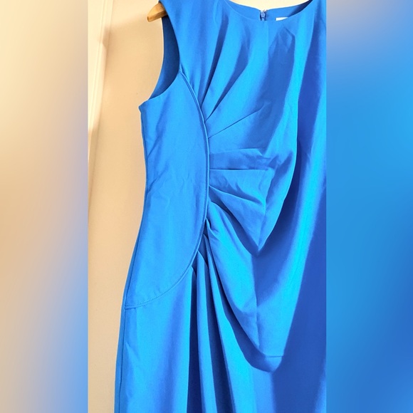 Calvin Klein Asymmetrical Dress in Bright Blue - Picture 4 of 5